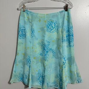 Apostrophe petite vintage silky floral skirt size 8P